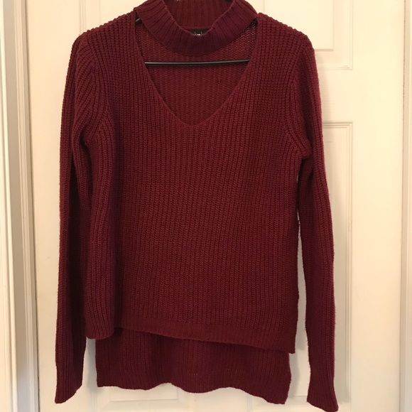 Derek Heart Sweaters - Dereck heart high neck cut out sweater